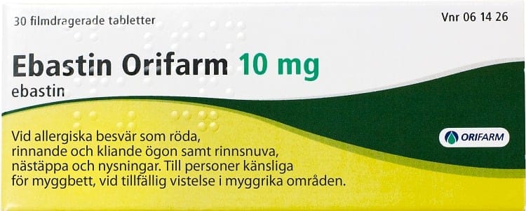 Ebastin Orifarm 10 mg Ebastin 30 tabletter
