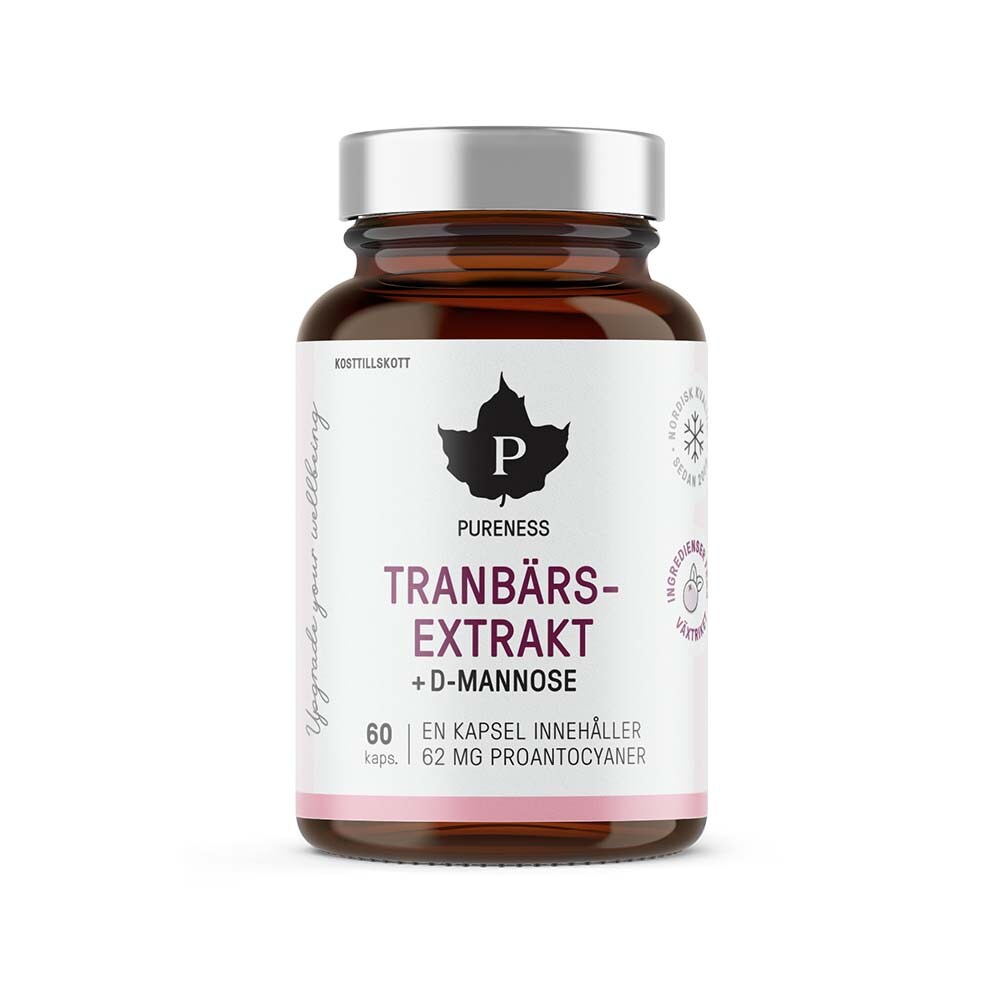 Tranbärsextrakt med D-mannose 60 kapslar - Pureness