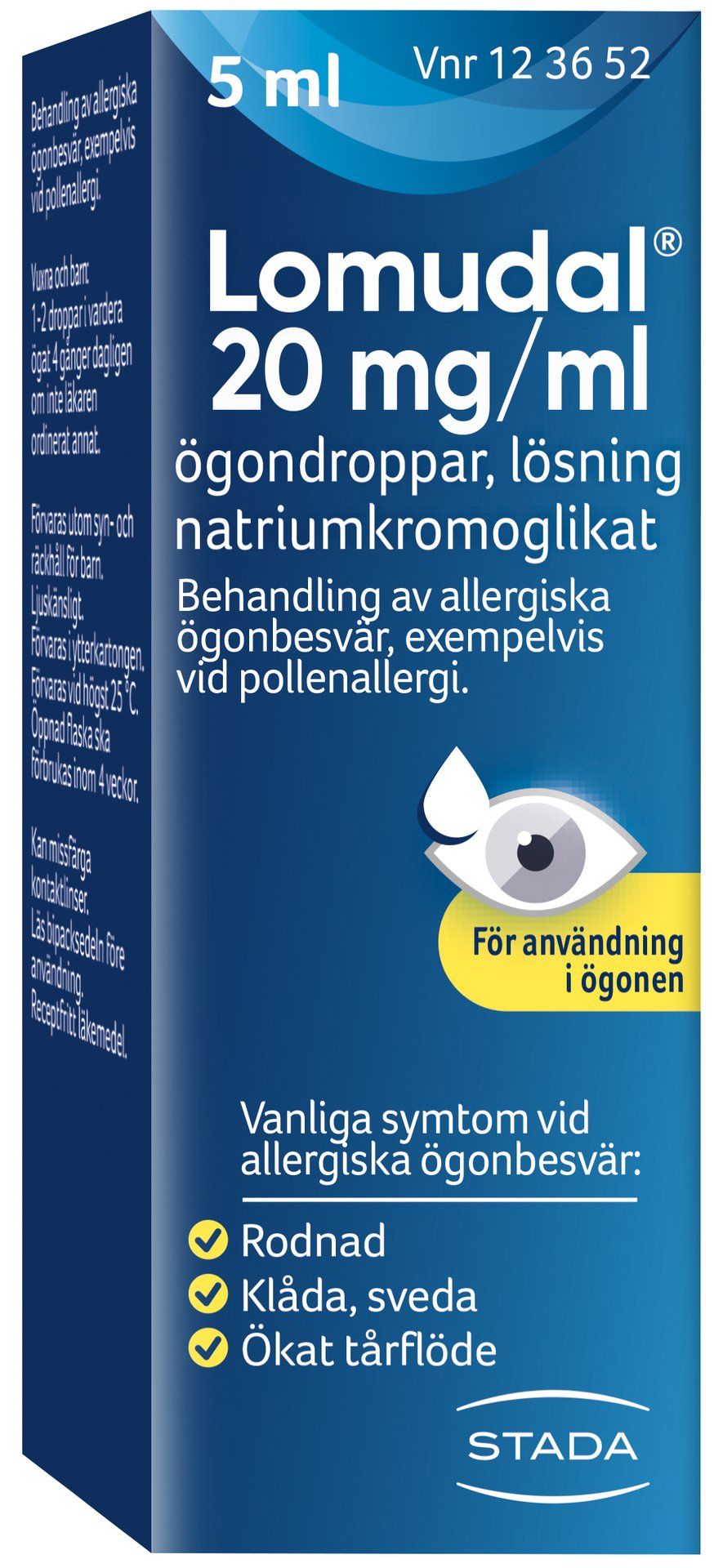 Lomudal, ögondroppar, lösning 20 mg/ml 5 ml