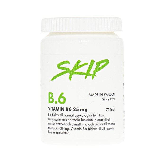 Vitamin B.6 25mg 75 tabletter Skip Nutrition