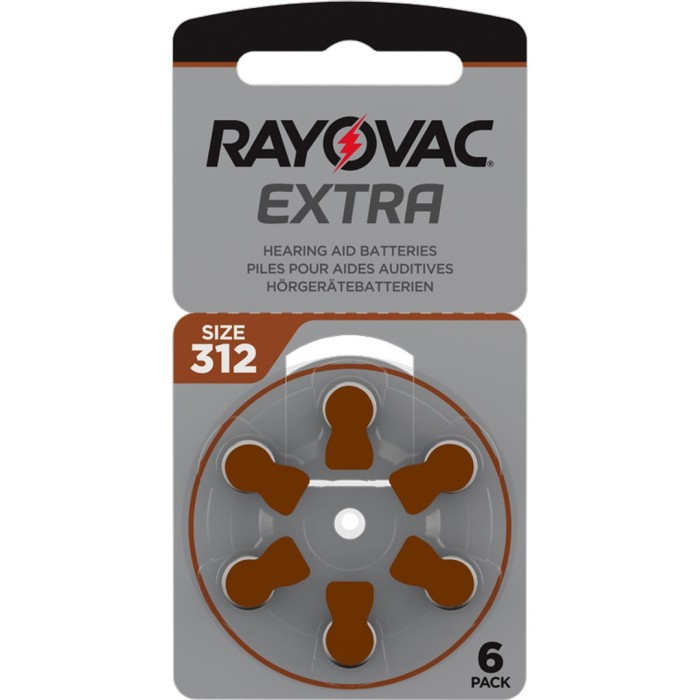 Rayovac EXTRA 312 BRUN 6 st