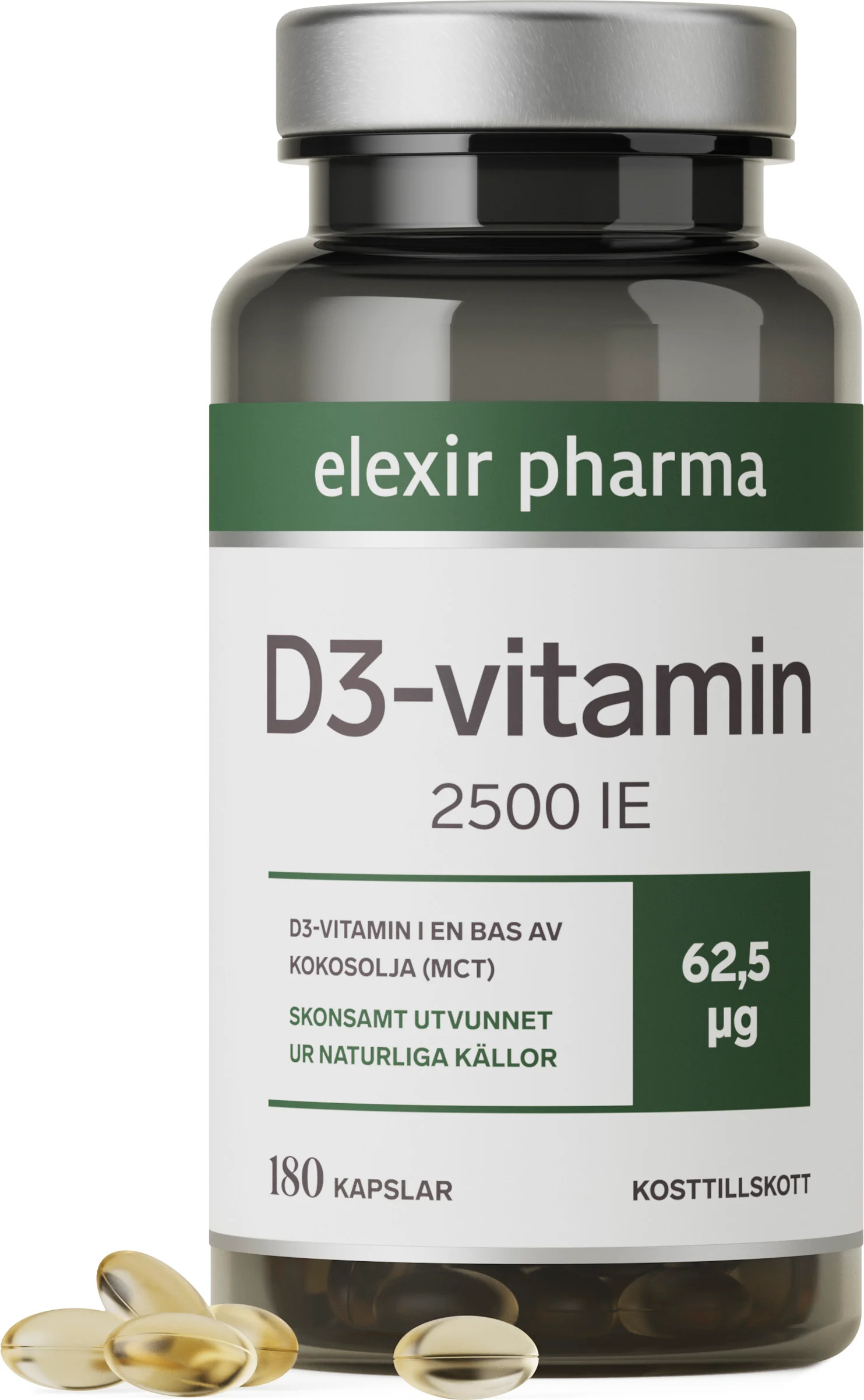 Elexir D3-vitamin 2500 IE 180 kapslar