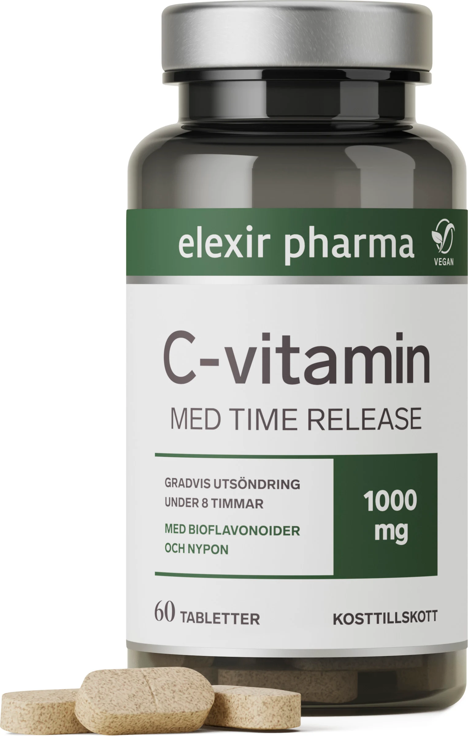 Elexir Pharma C-vitamin 1000 mg Time Release 60 tabletter