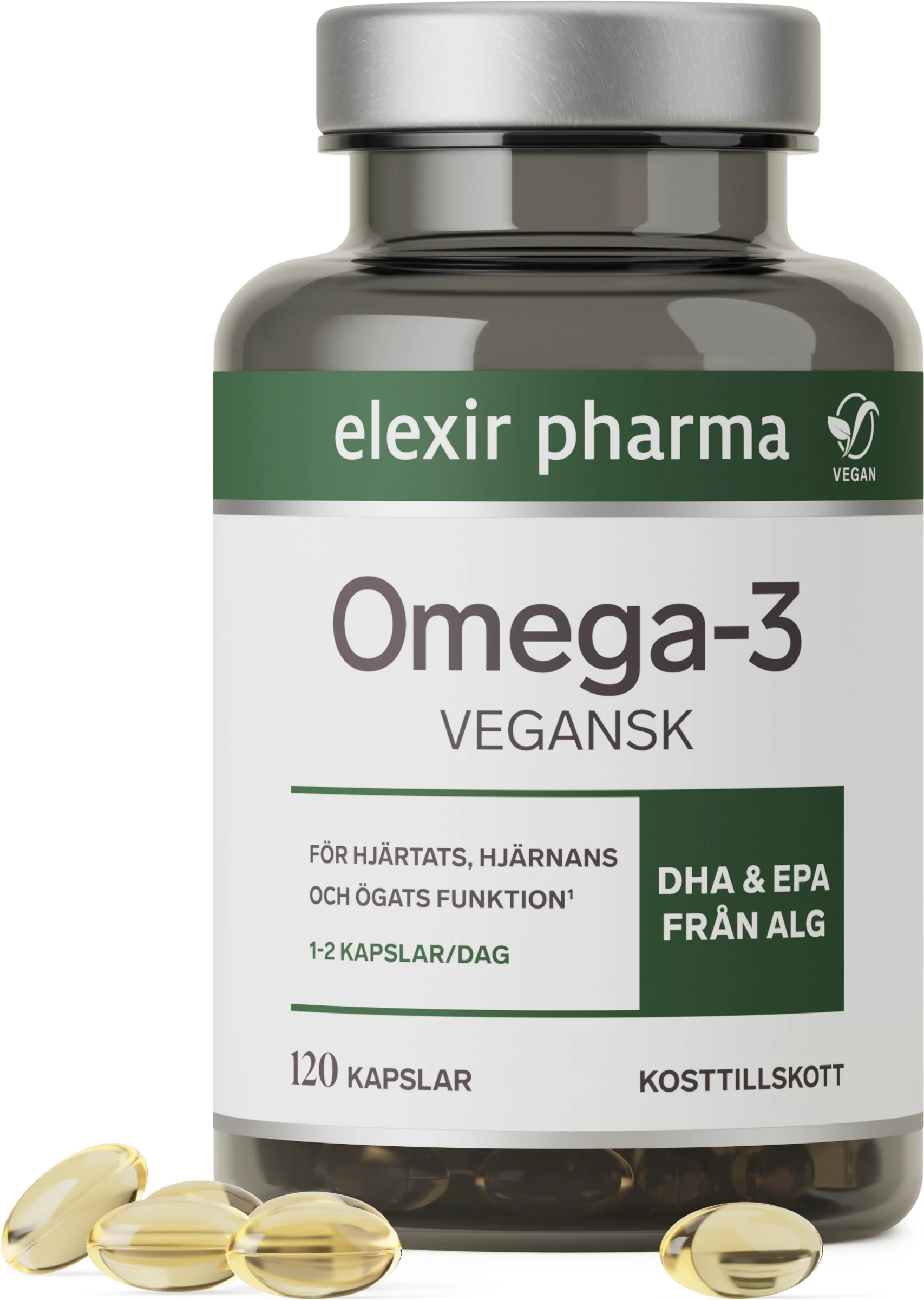 Elexir Pharma Vegansk Omega-3 120 kapslar
