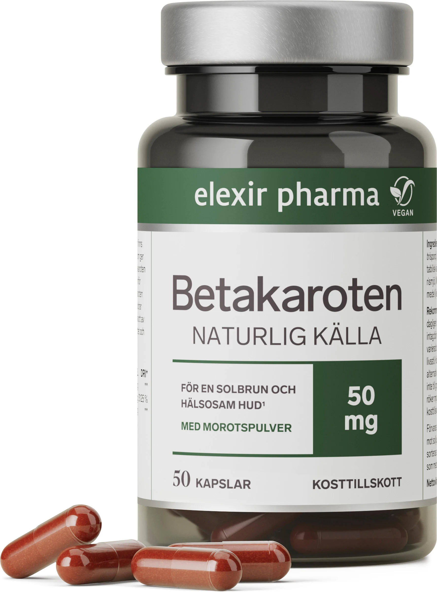 Elexir Pharma Betakaroten 50 mg 50 kapslar