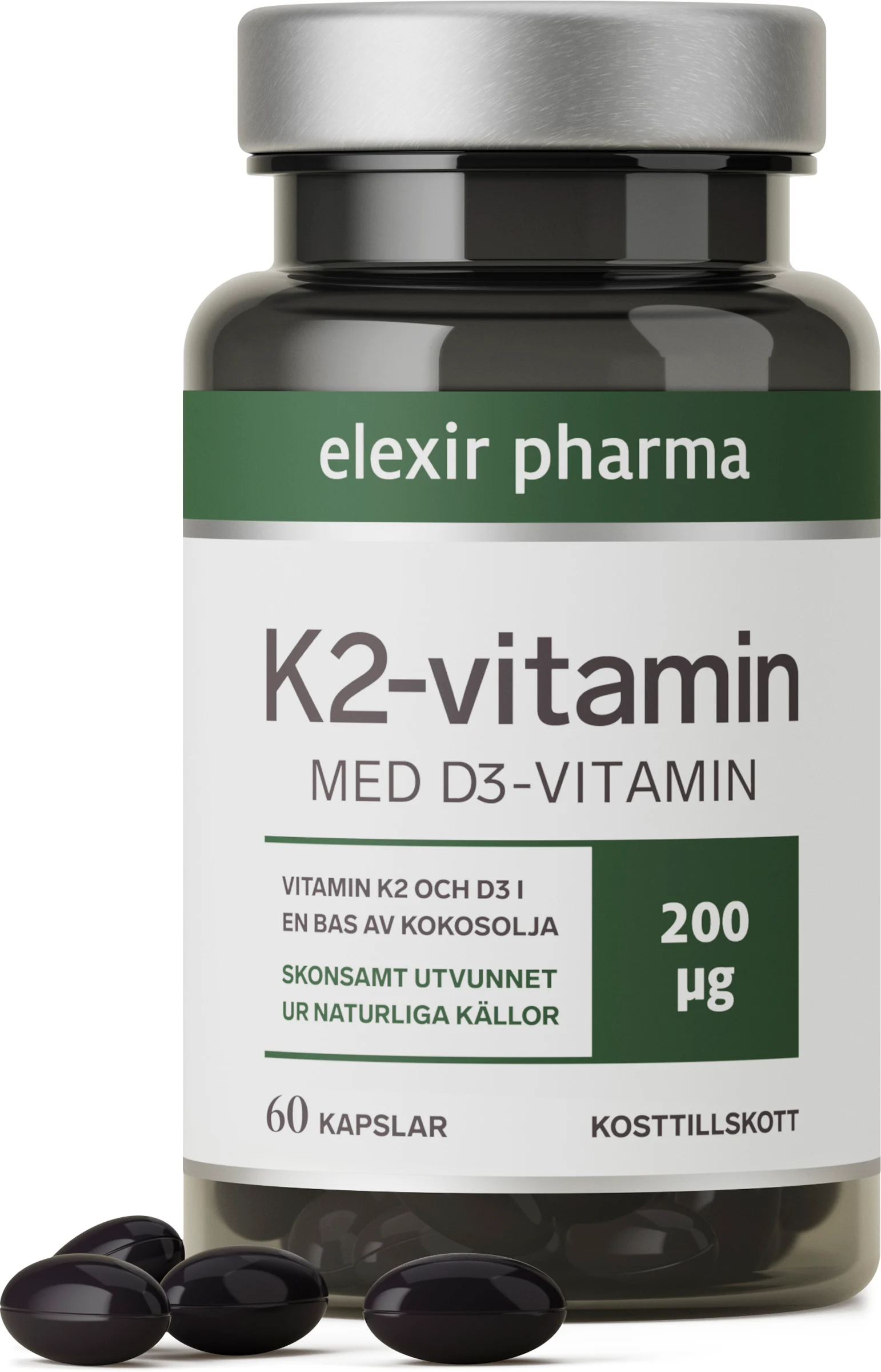 Elexir K2-vitamin D3-vitamin 60 kapslar