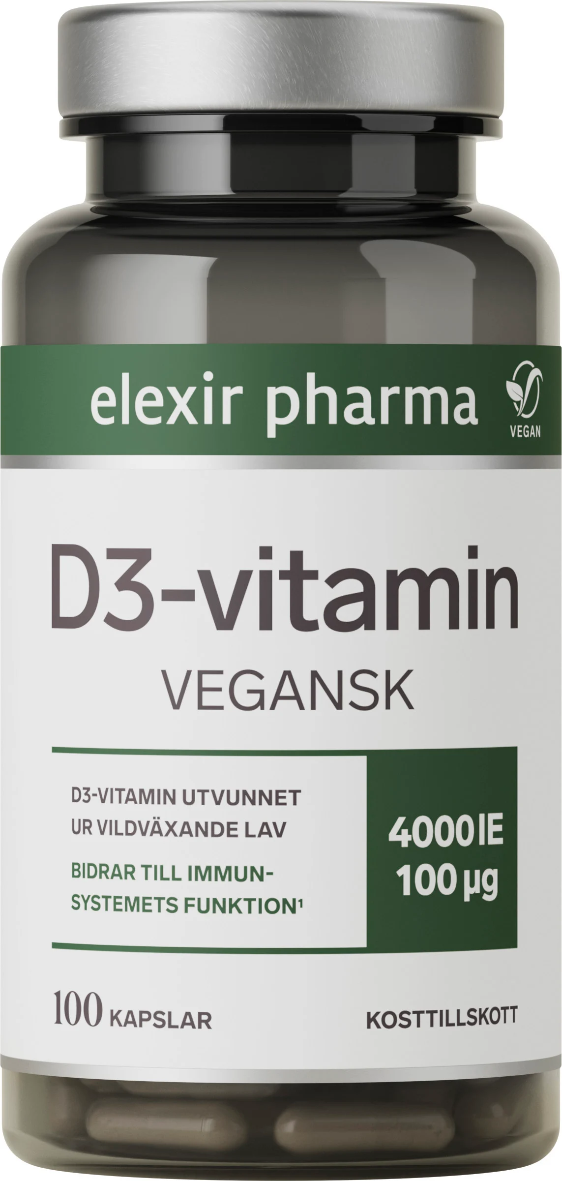 Elexir Vegan D3 4000IE 100 kapslar