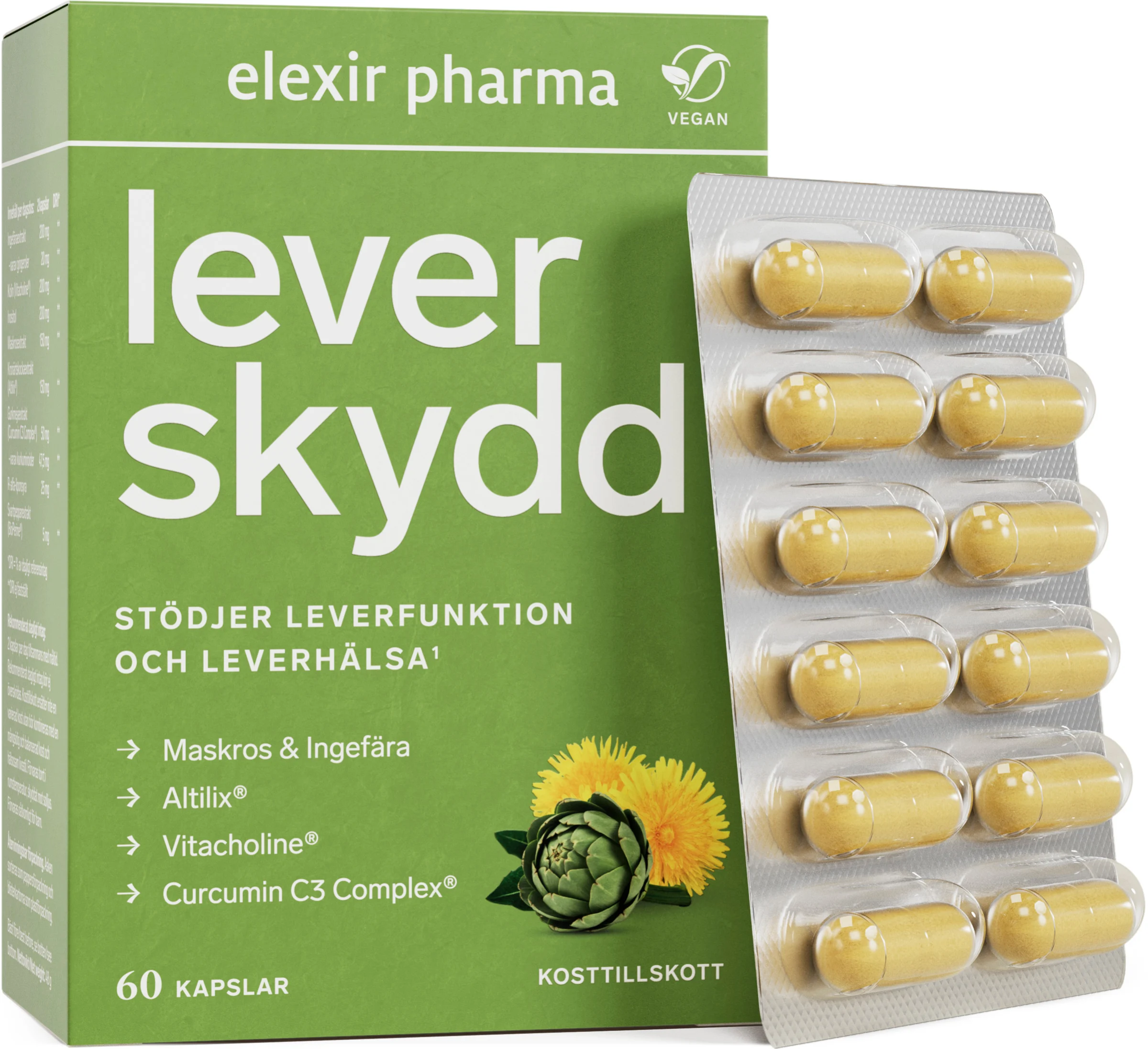 Elexir Pharma Leverskydd 60 kapslar