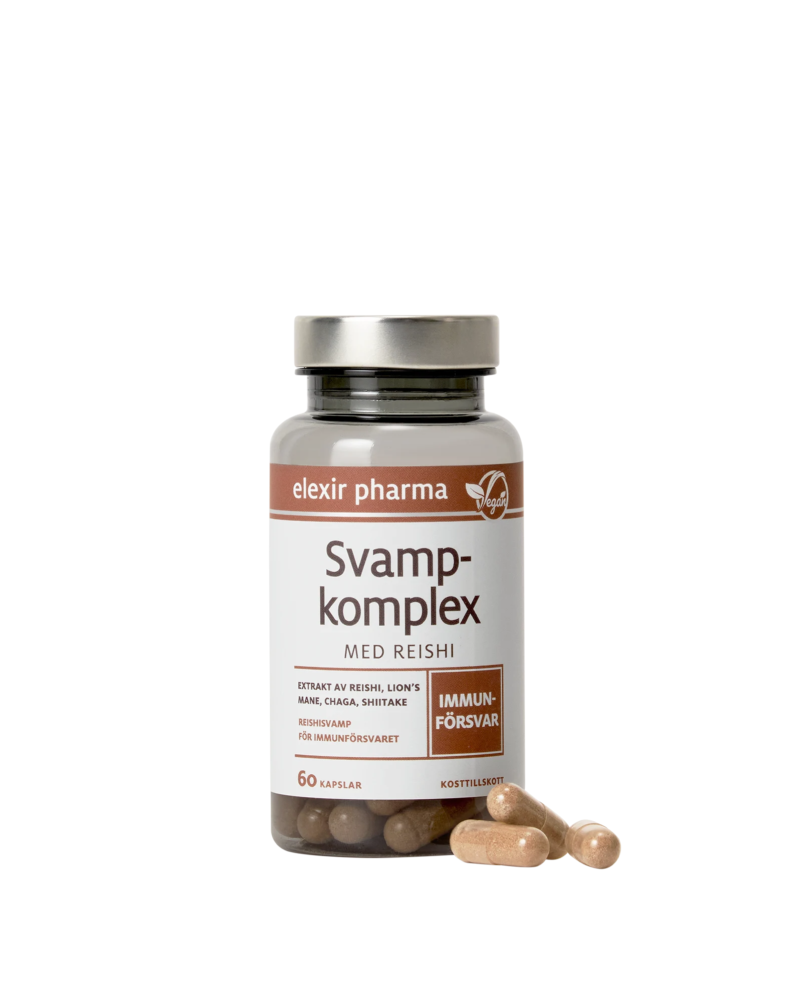 Elexir Pharma Svampkomplex med Reishi 60 kapslar
