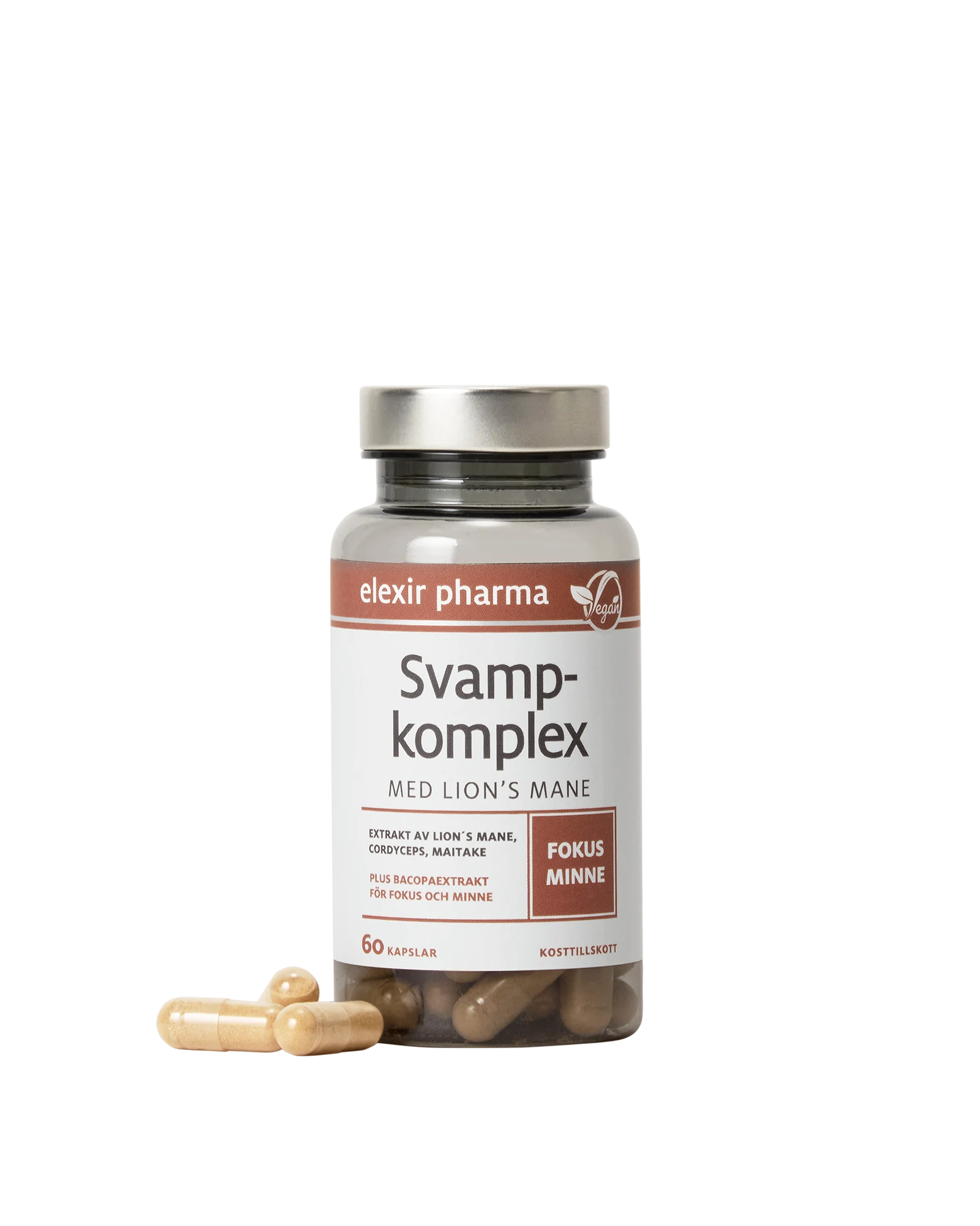 Elexir Pharma Svampkomplex med Lion´s Mane 60 kapslar
