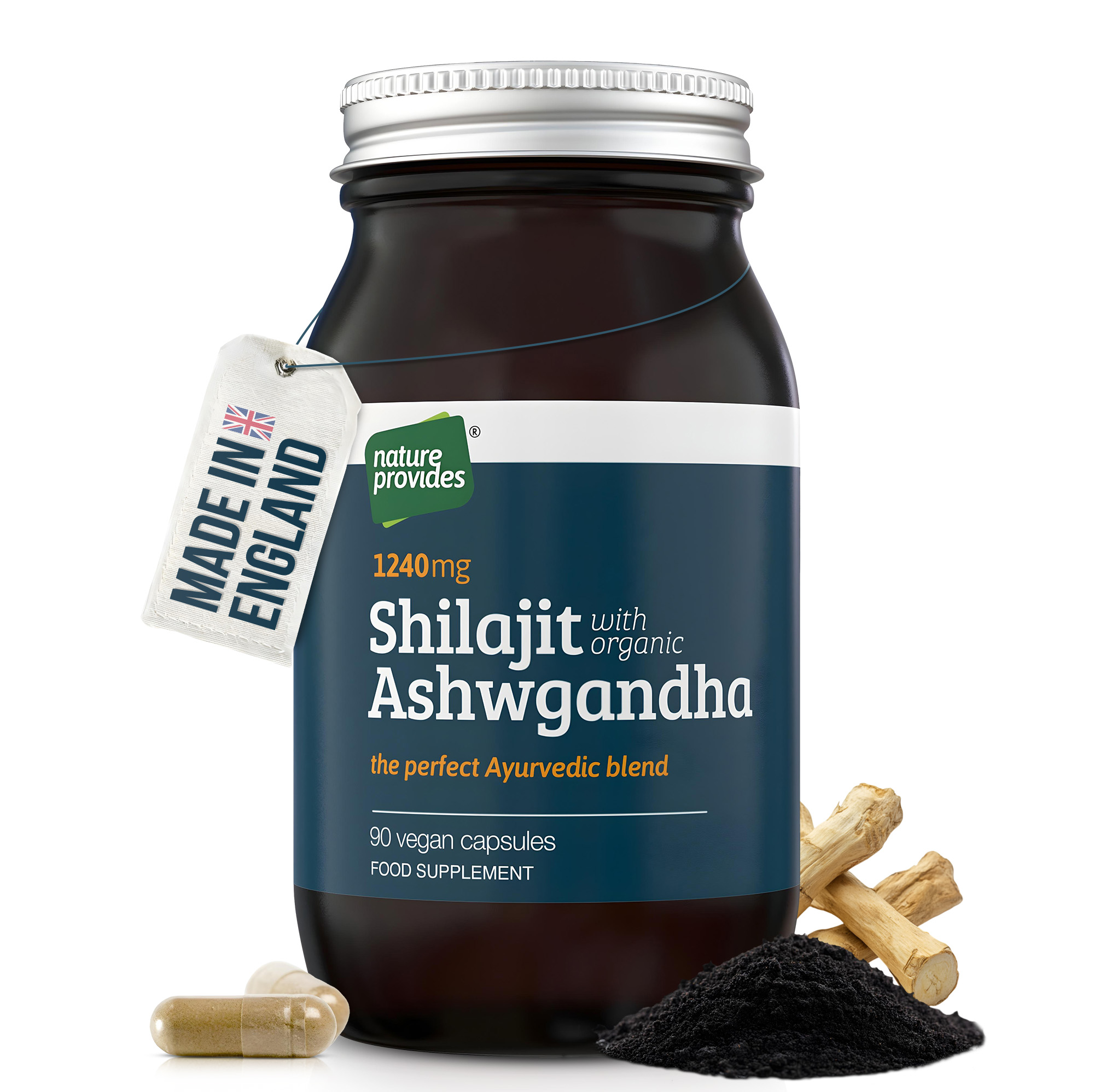 Shilajit & Ashwagandha 90 kapslar - Nature Provides