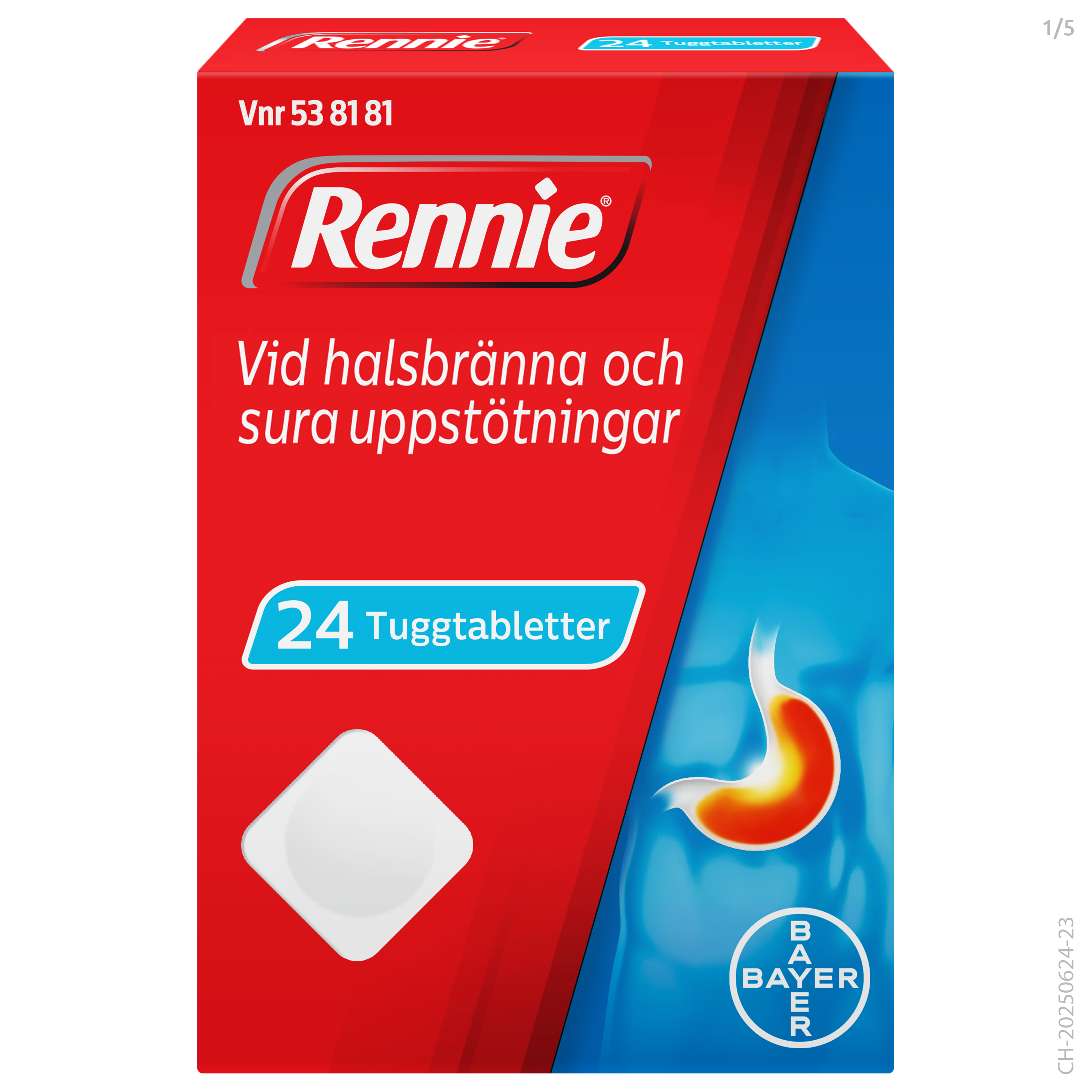 Rennie, tuggtablett 680 mg/80 mg 24 st