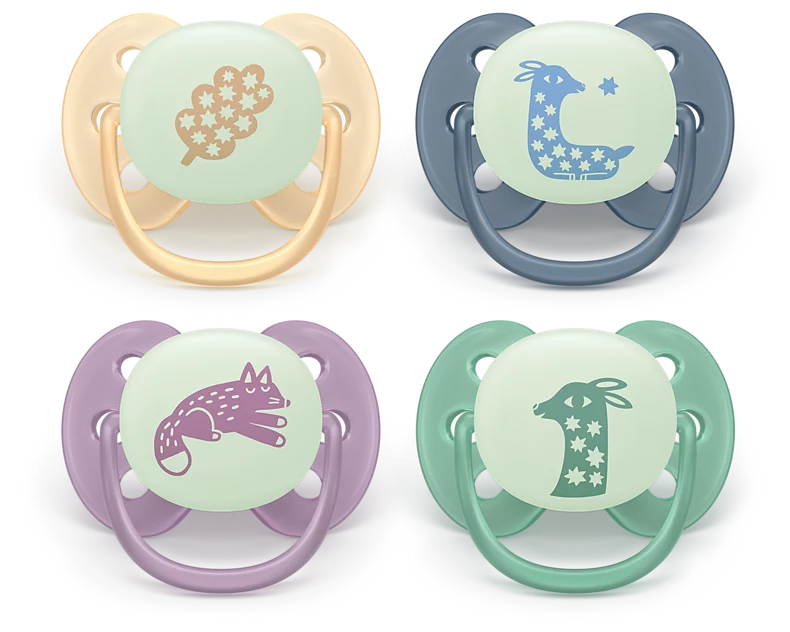 Philips Avent Pacifier ultra soft Nighttime 6-18m 4-pack SCF094/08