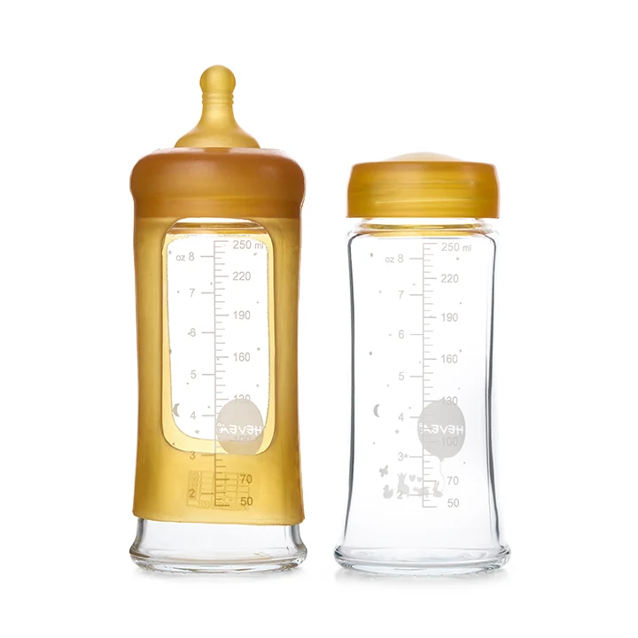 Wide Neck Nappflaska i glas, 250 ml 2-pack – Hevea