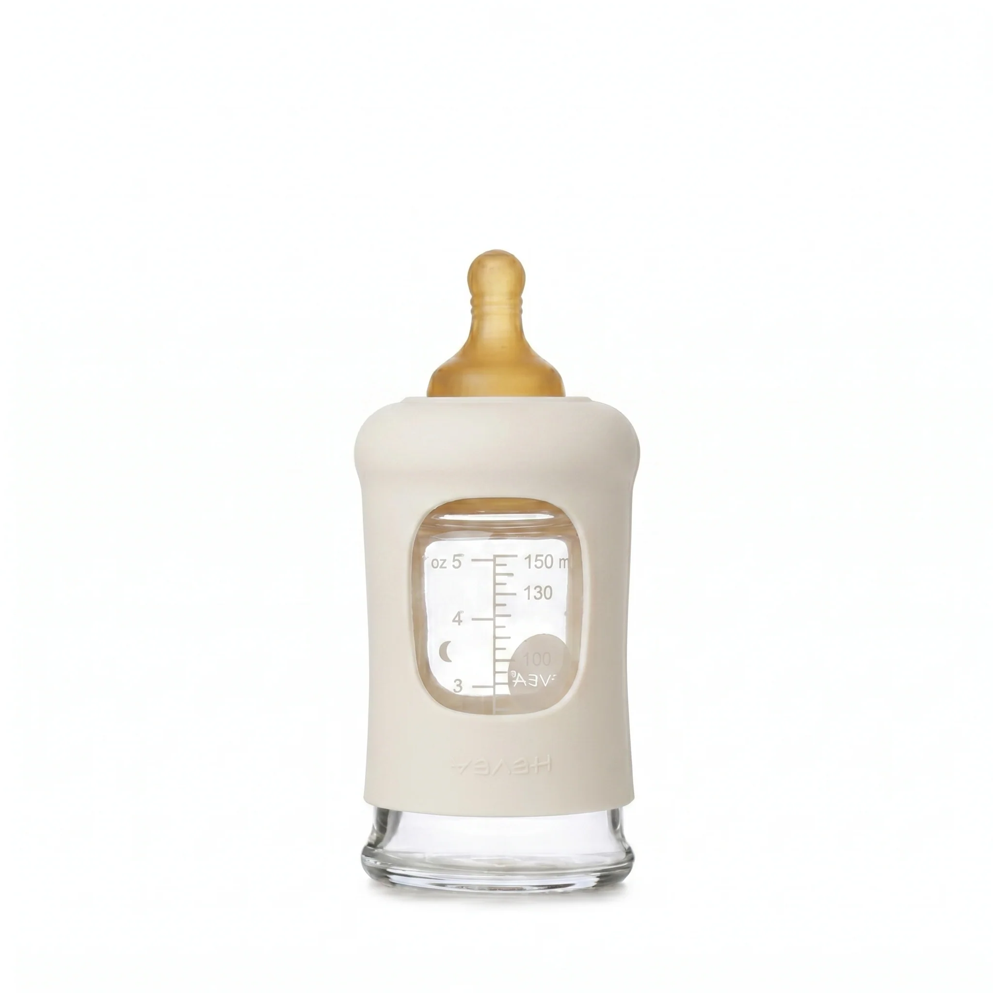 Hevea Glasnappflaska med wide-neck och skyddshölje 150 ml, 1-pack